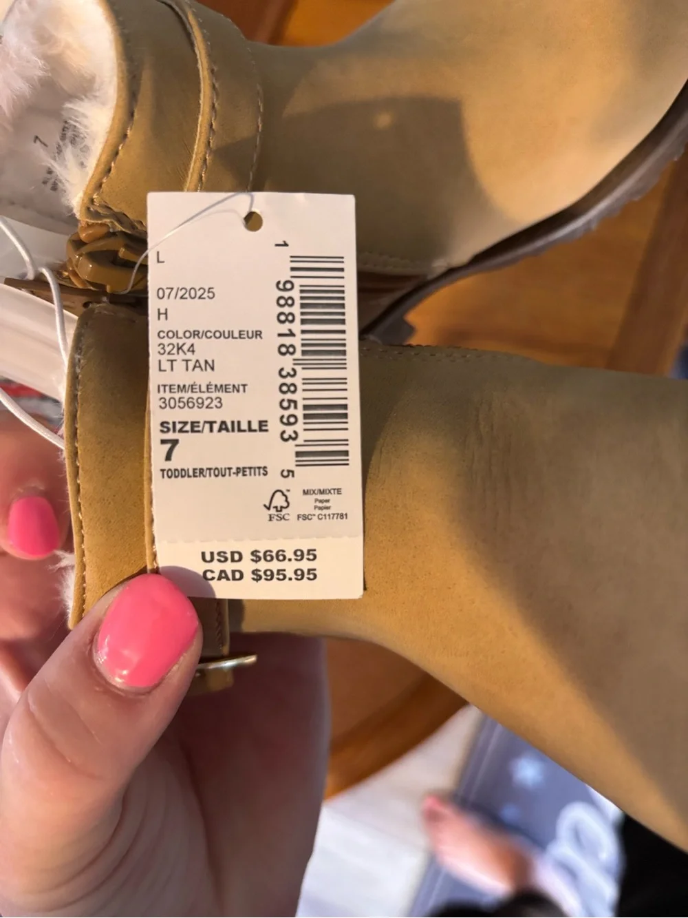 The Children's Place Tan Faux-Fur Lined Kids Boots
